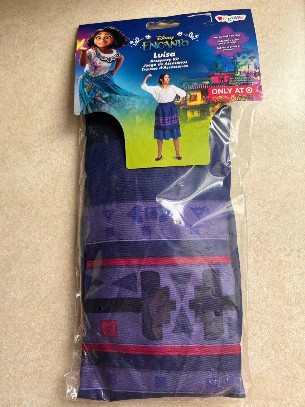 Disney Encanto Luisa costume accessory kit NEW apron and hair clip Halloween